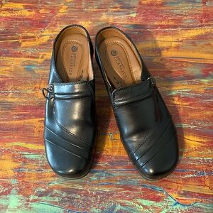 Earth Spirit Shoes Womens 7 Elaine Classics Heels Slip On Mules Black Leather